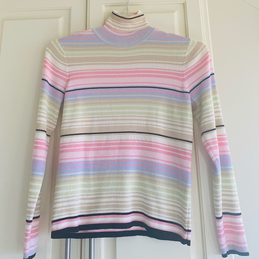 Emma James Pastel Striped Turtle Neck Sweater